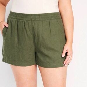 🆕 Old Navy Linen Blend Shorts Olive Green